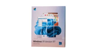 Windows 11 V97, the back cover of a computer with windows 11 version 97, microsoft